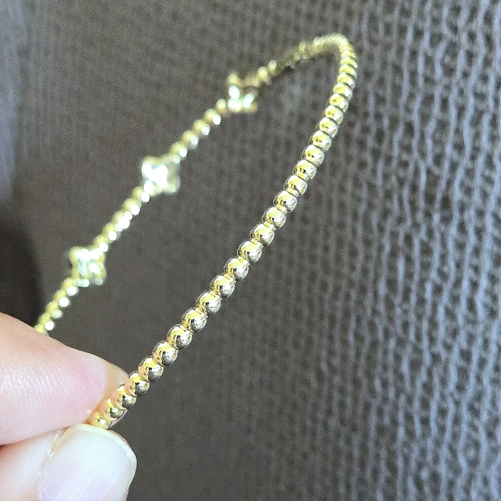 Gold💛 Hinged Cubic Zirconia💎 Flower🌸 Bracelet - NWT - Picture 9 of 16